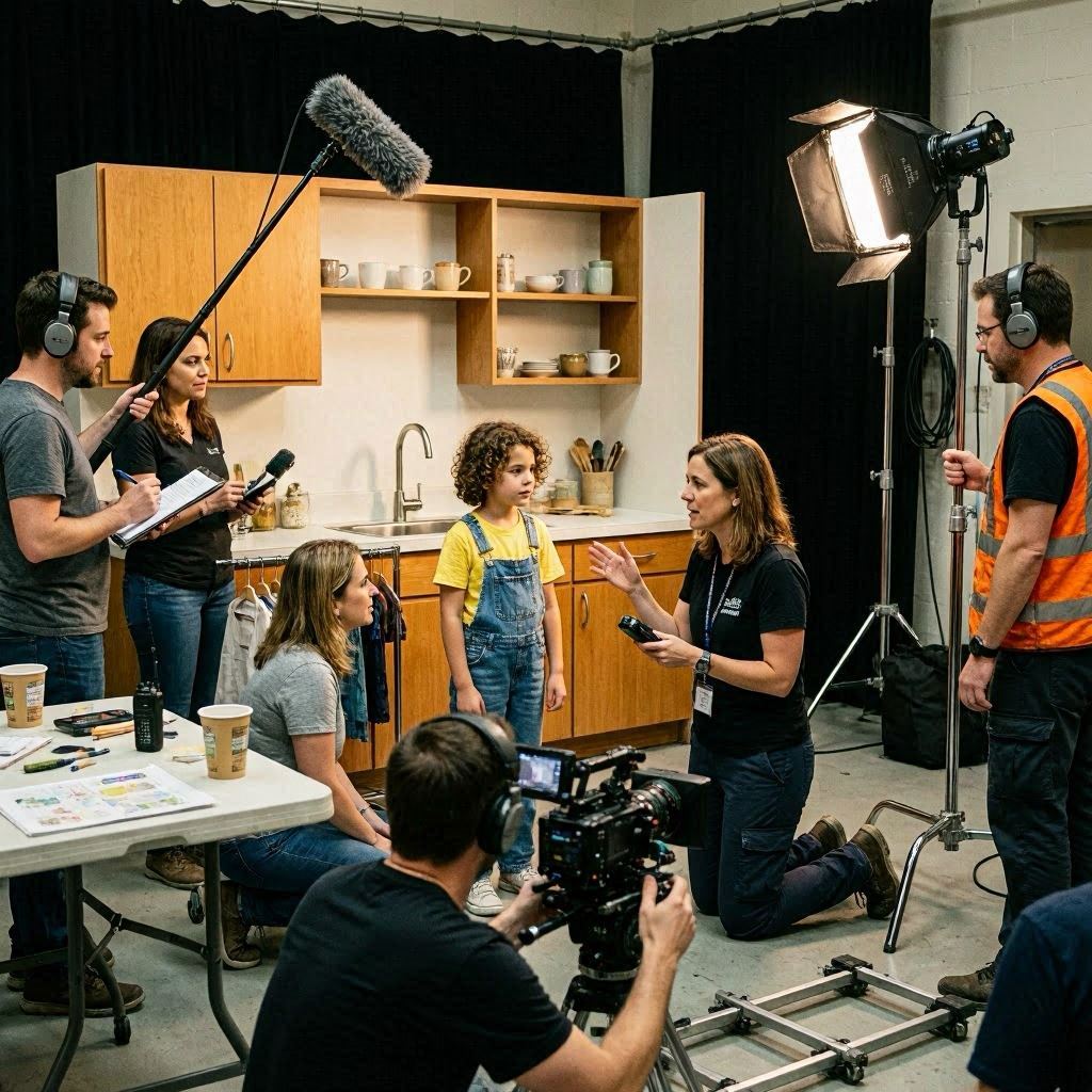 Child on a film set during a shoot