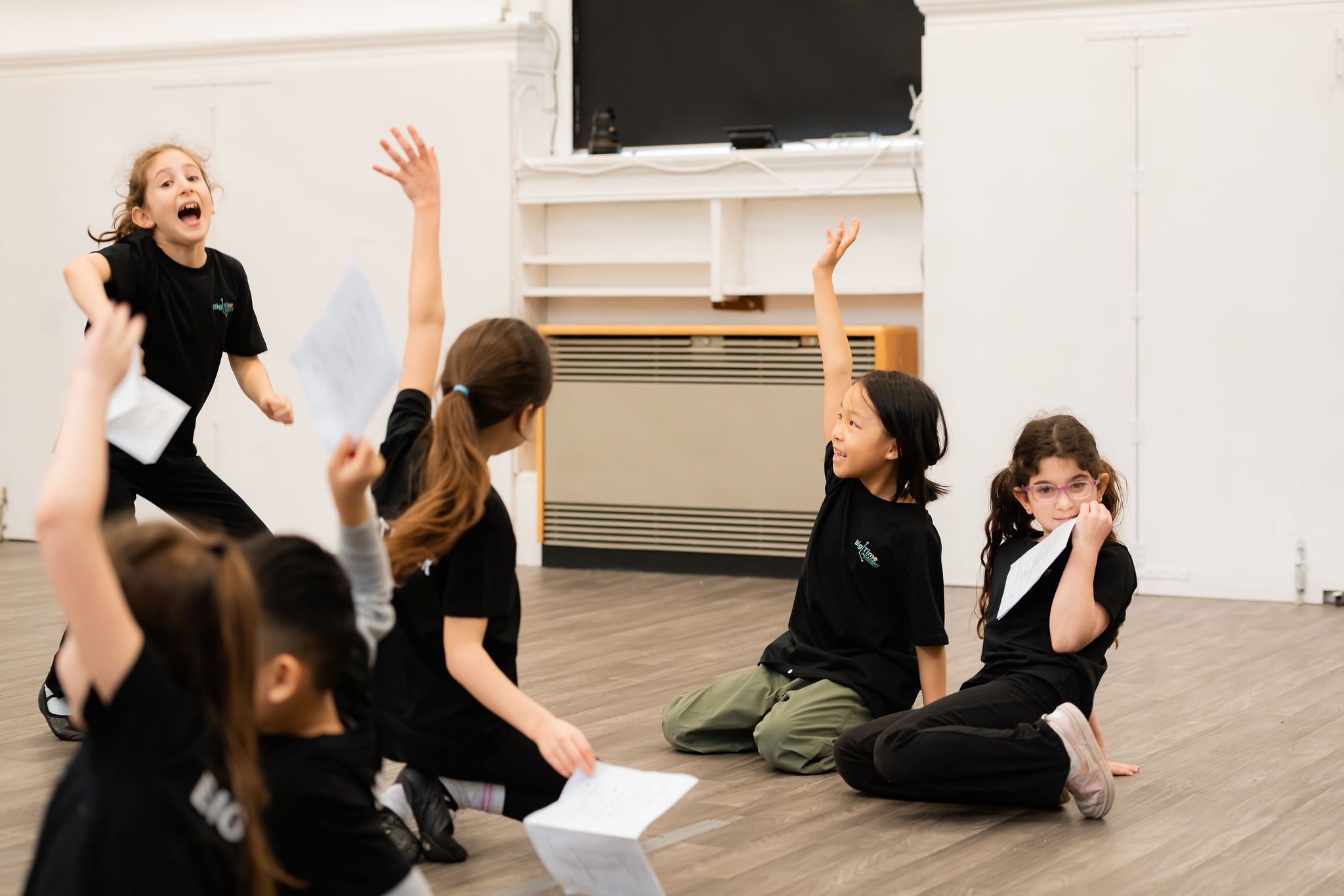 Two Big Time students engaged in an acting class
